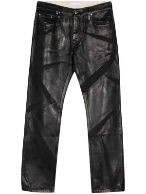 Foil-Print Low-Rise Straight-Leg Jeans cheap bottoms online shop