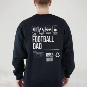 Football Dad Ingredients Front & Back Graphic Sweatshirt dad bod shirts discount