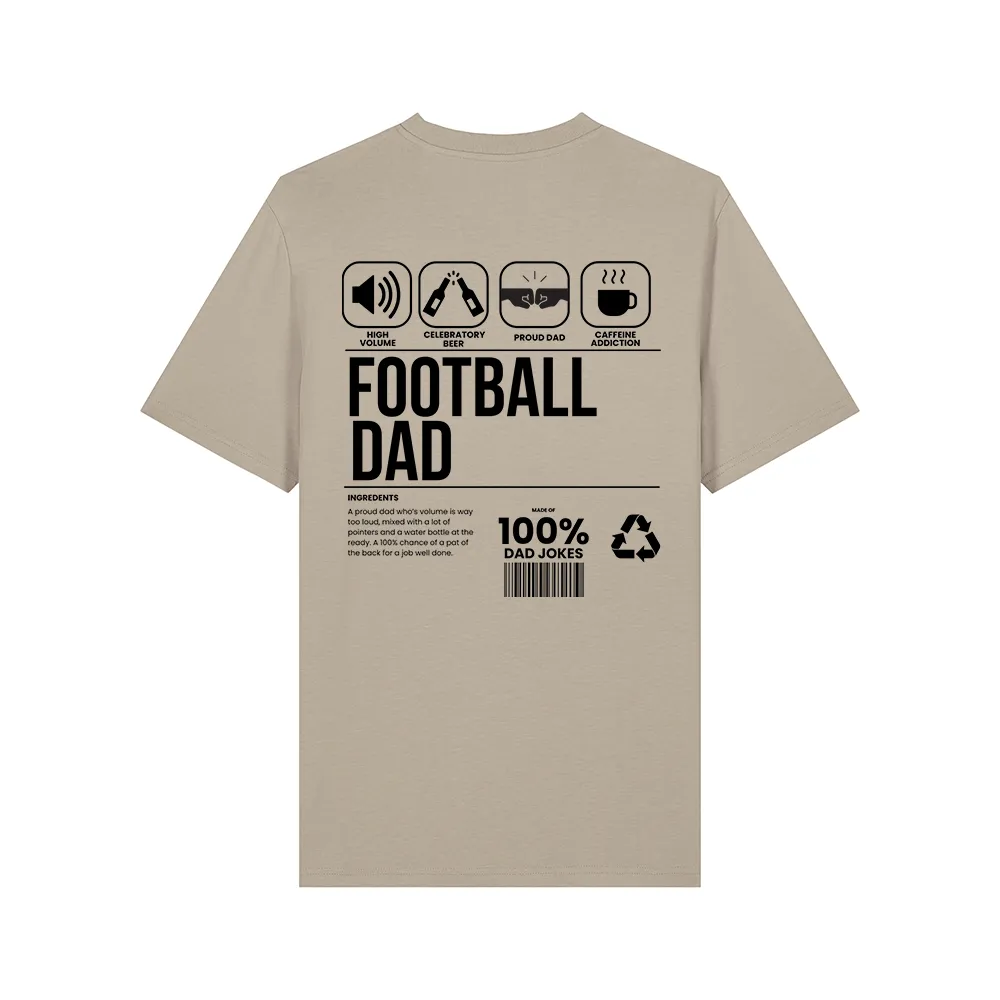 Football Dad Ingredients Front & Back Graphic T-Shirt dad bod shirts discount