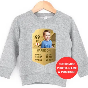 FootyStarz Ultimate Player Card Personalised Sweatshirt boys fashion clearance