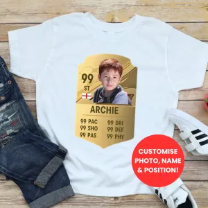 FootyStarz Ultimate Player Card Personalised T-Shirt boys fashion clearance