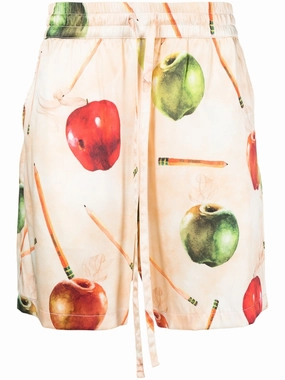 Fruit-Print Silk Shorts cheap mens pants online