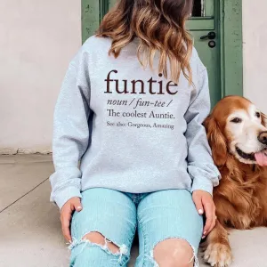 Funtie Definition Sweatshirt Auntie Clothing - trendy auntie clothes sale