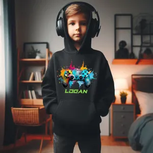 Game Controller Personalised Kids Hoodie boys fashion clearance