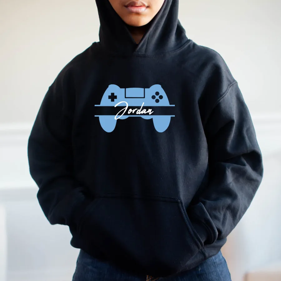Game Controller Personalised Name Hoodie Black discount girls tops
