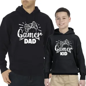 Gamer Dad & Gamer Kid Matching Black Hoodies dad jeans best price