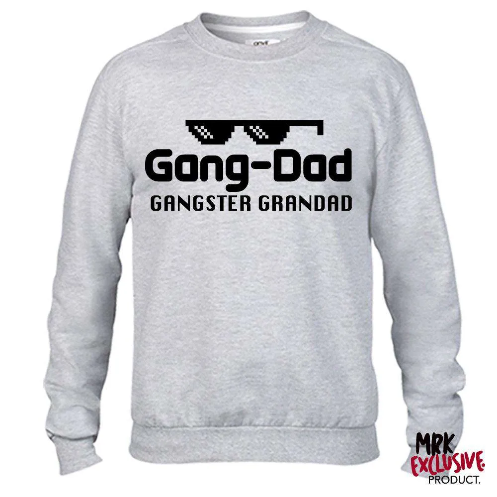 Gang-Dad Gangster Grandad Grey Sweater (MRK X) mens dad clothes online