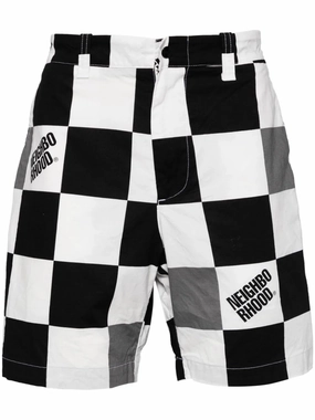 Gingham Logo Print Shorts cheap mens pants online