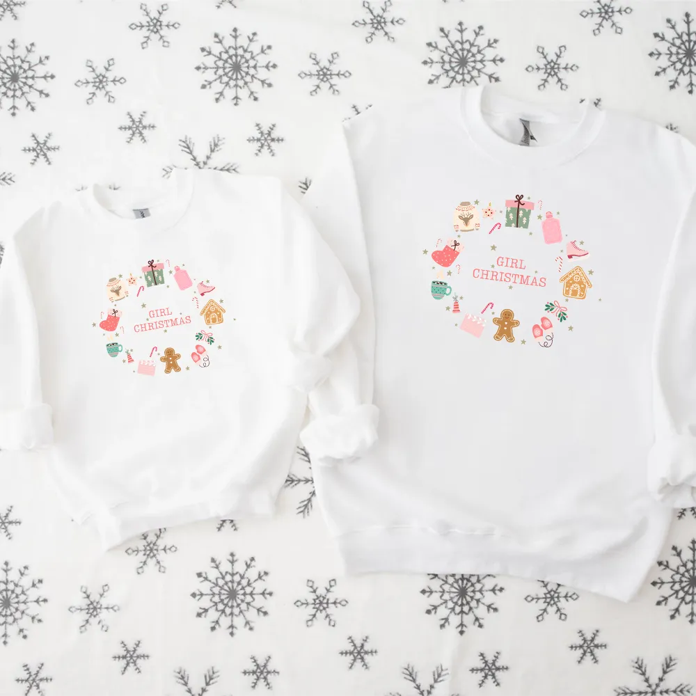 Girl Christmas Matching Sweatshirts breastfeeding tops cheap
