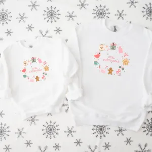 Girl Christmas Matching Sweatshirts mum jeans promo