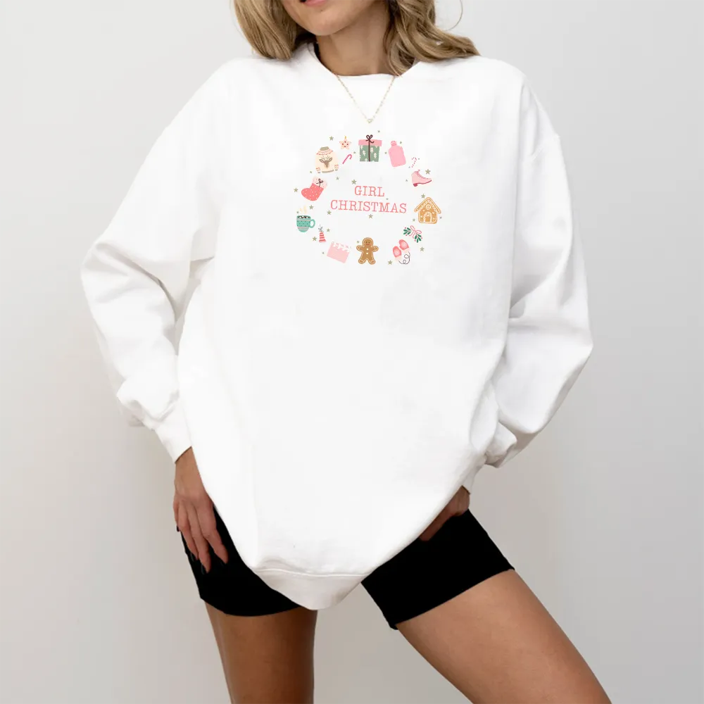 Girl Christmas Women's Christmas Sweatshirt mum jeans promo