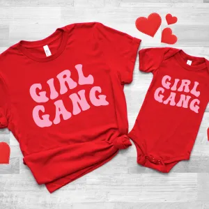 Girl Gang Retro Matching Red T-Shirts & Baby Vest nursing tops best deals