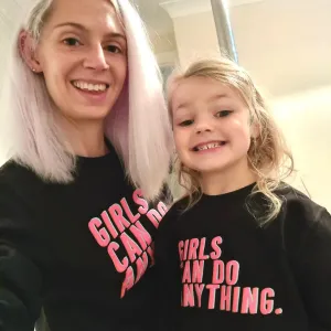 Girls Can Do Anything Vibe Matching Black Sweatshirts discount mum dresses