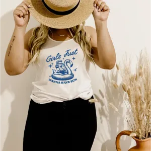Girls Just Retro Graphic Women's White Tank pregnancy jeans best price