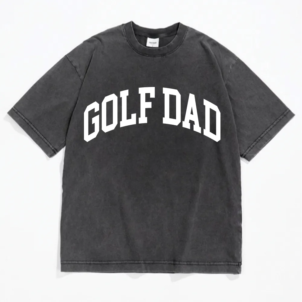 Golf Dad College Acid Wash Oversized Dad T-shirt dad bod shirts discount