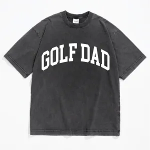 Golf Dad College Acid Wash Oversized Dad T-shirt dad bod shirts discount
