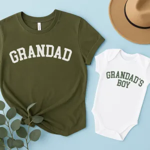 Grandad & Grandad's Boy College Matching T-Shirt & Baby Vest dad fashion outlet