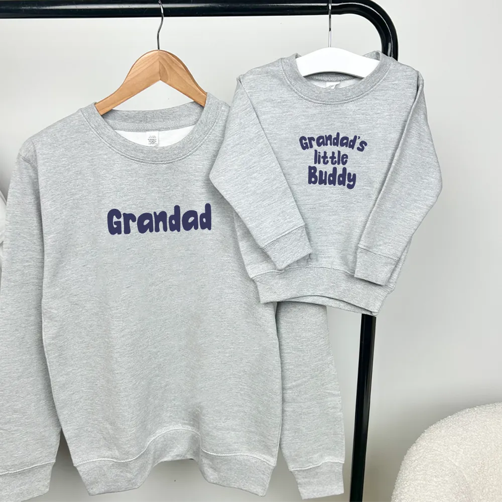 Grandad & Grandad's Little Buddy Matching Sweatshirts boys fashion clearance