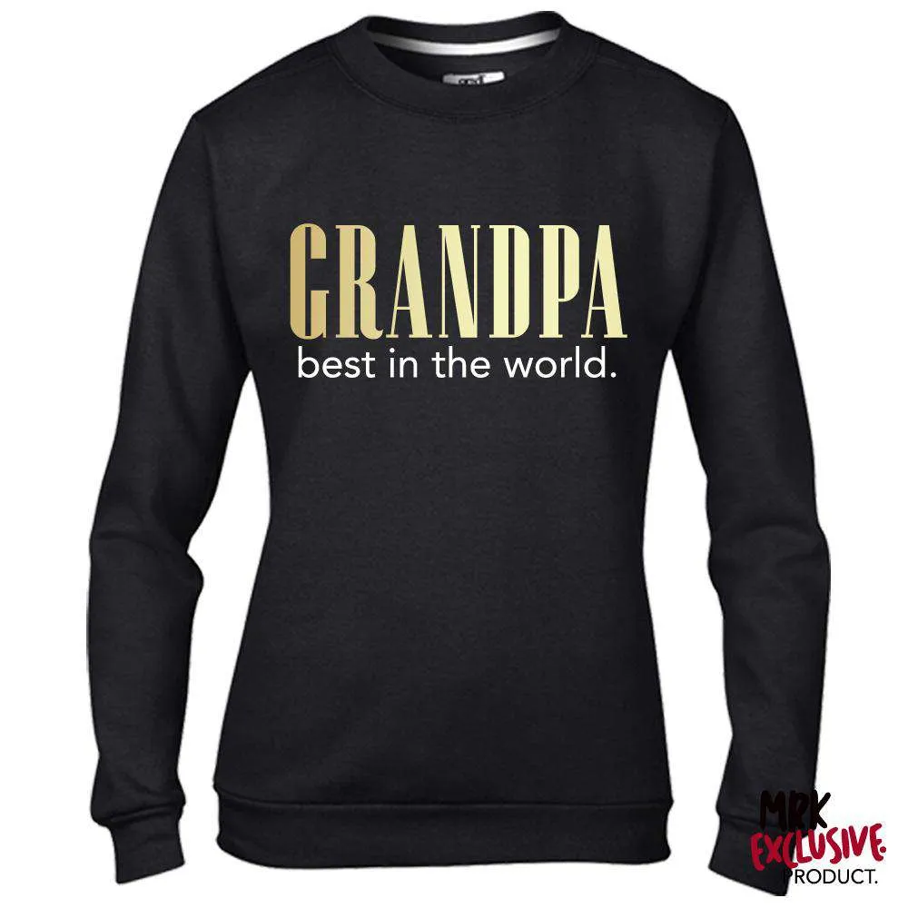Grandpa Best In The World Black Sweatshirt (MRK X) mens dad clothes online