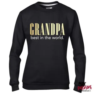 Grandpa Best In The World Black Sweatshirt (MRK X) mens dad clothes online