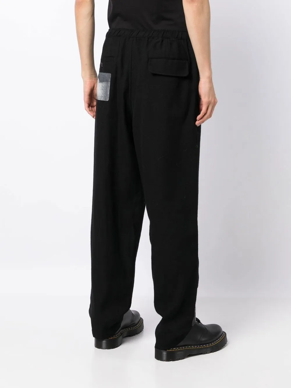 Graphic-Patch Wool Trousers
