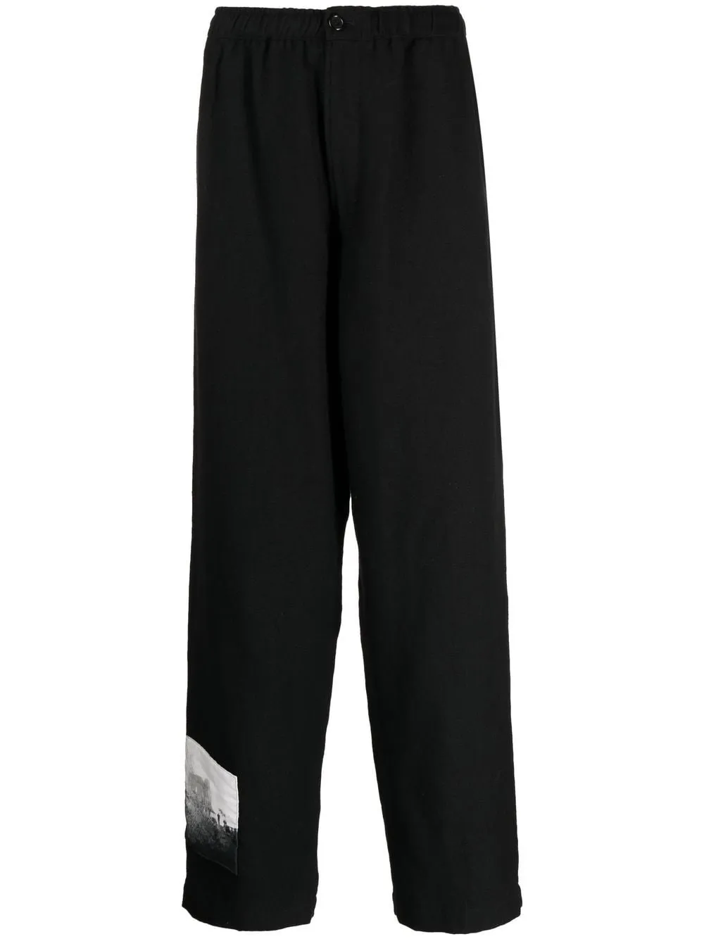 Graphic-Patch Wool Trousers cheap bottoms online shop