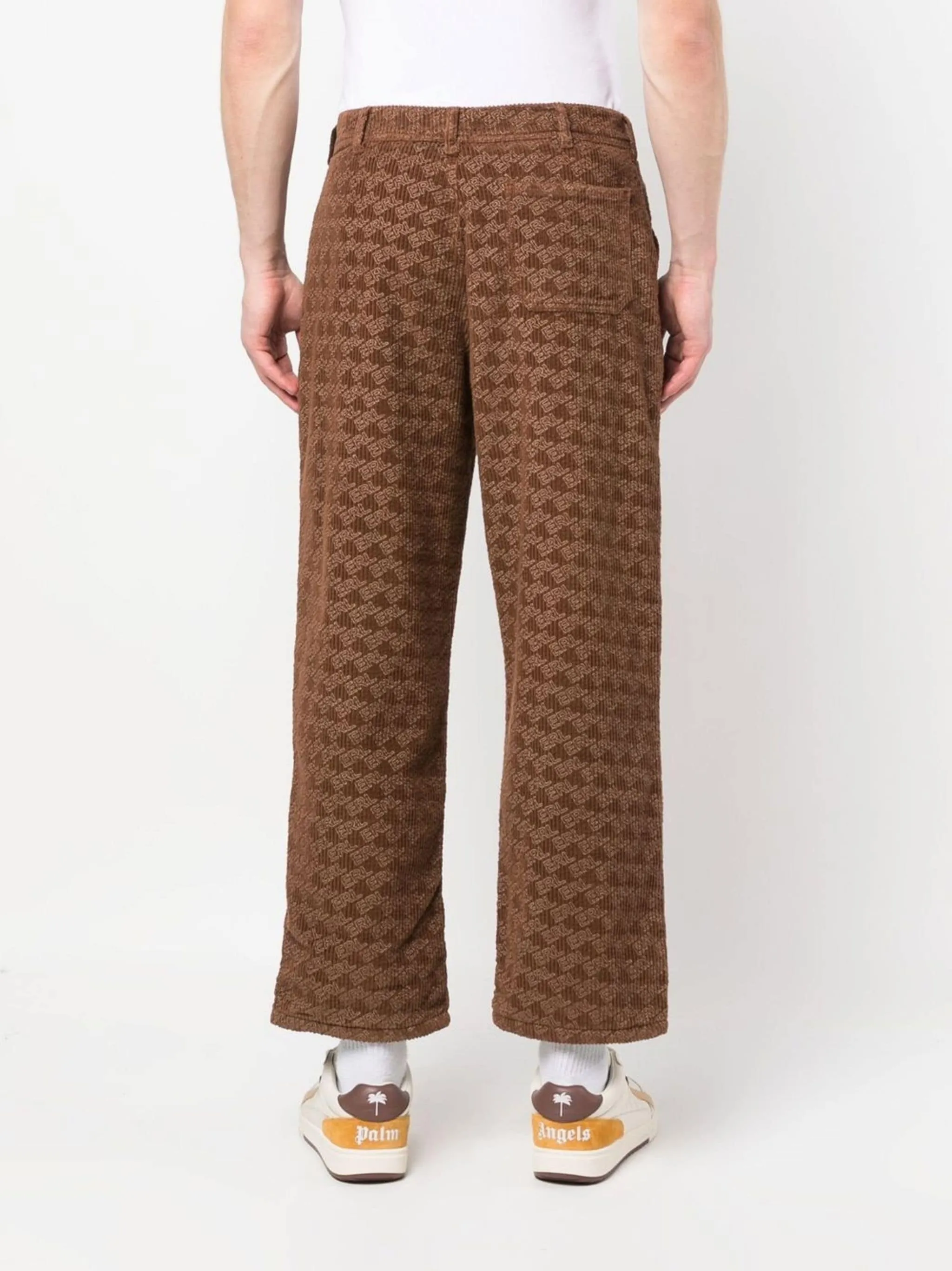 Graphic-Print Corduroy Trousers