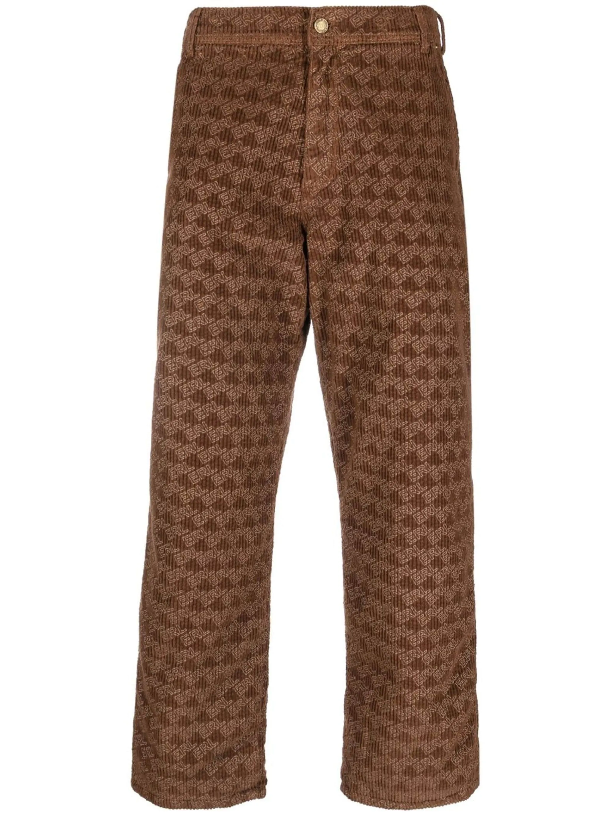 Graphic-Print Corduroy Trousers cheap bottoms online shop