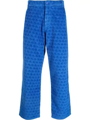 Graphic-Print Corduroy Trousers cheap bottoms online shop