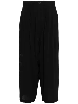 Graphic-Print Cropped Velvet Trousers cheap bottoms online shop