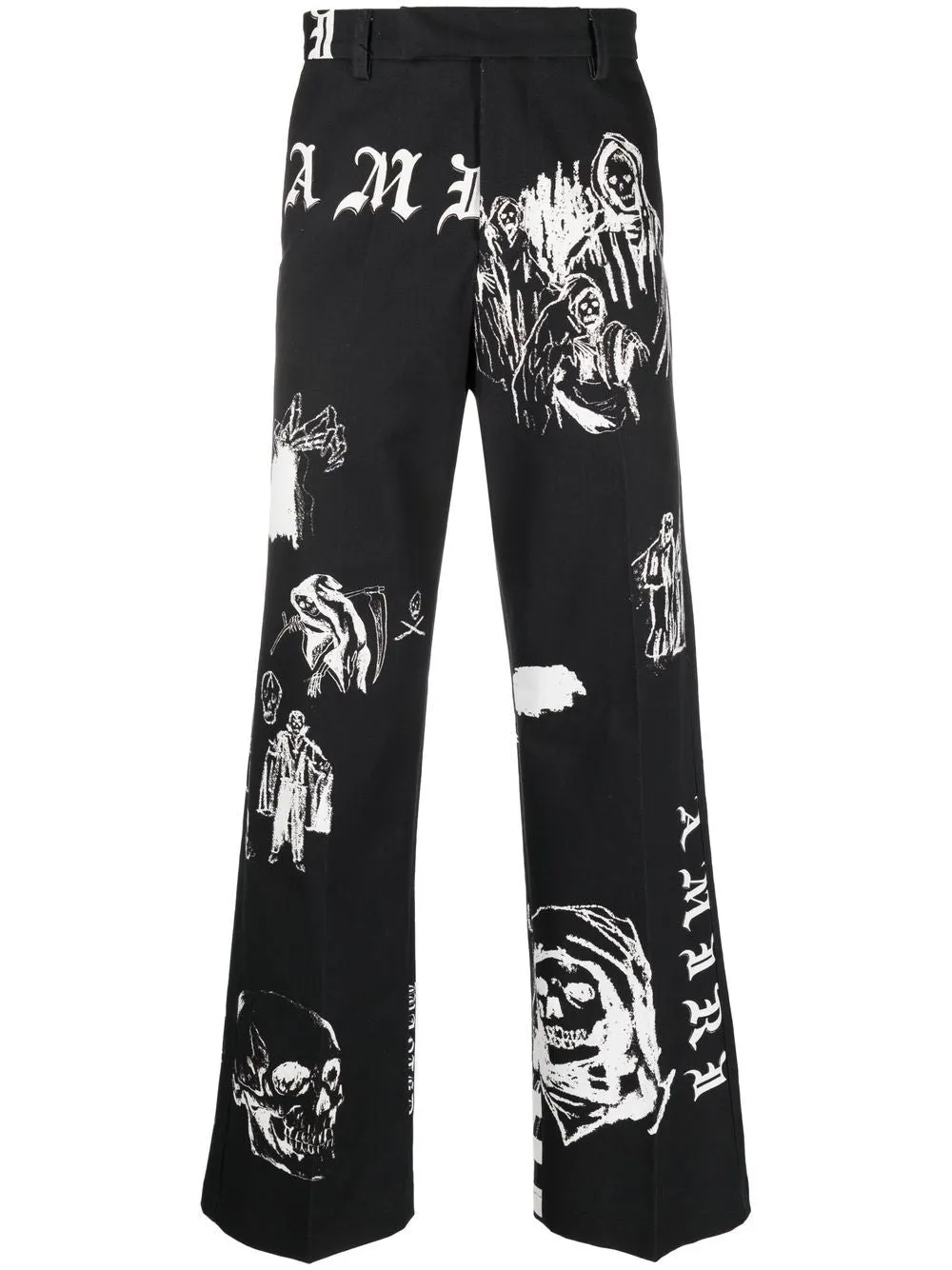 Graphic-Print Straight-Leg Trousers cheap bottoms online shop