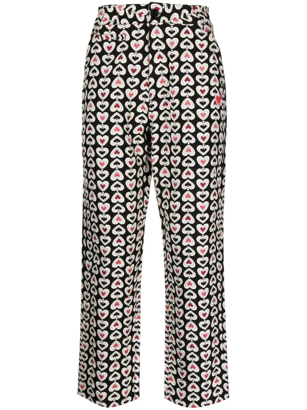 Graphic-Print Straight-Leg Trousers cheap bottoms online shop