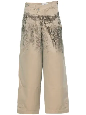 Graphic-Print Trousers cheap bottoms online shop