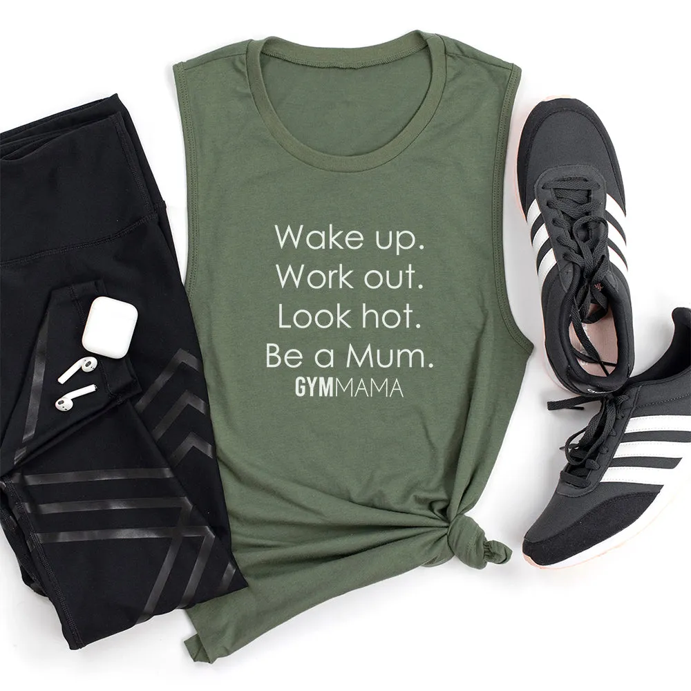 Gym Mama Wake Up Work Out Muscle Tank mum clothes cheap