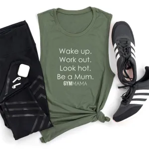 Gym Mama Wake Up Work Out Muscle Tank mum clothes cheap
