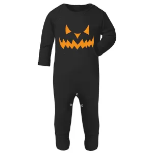 Halloween Pumpkin Romper - Black (MRK X) mens dad clothes online