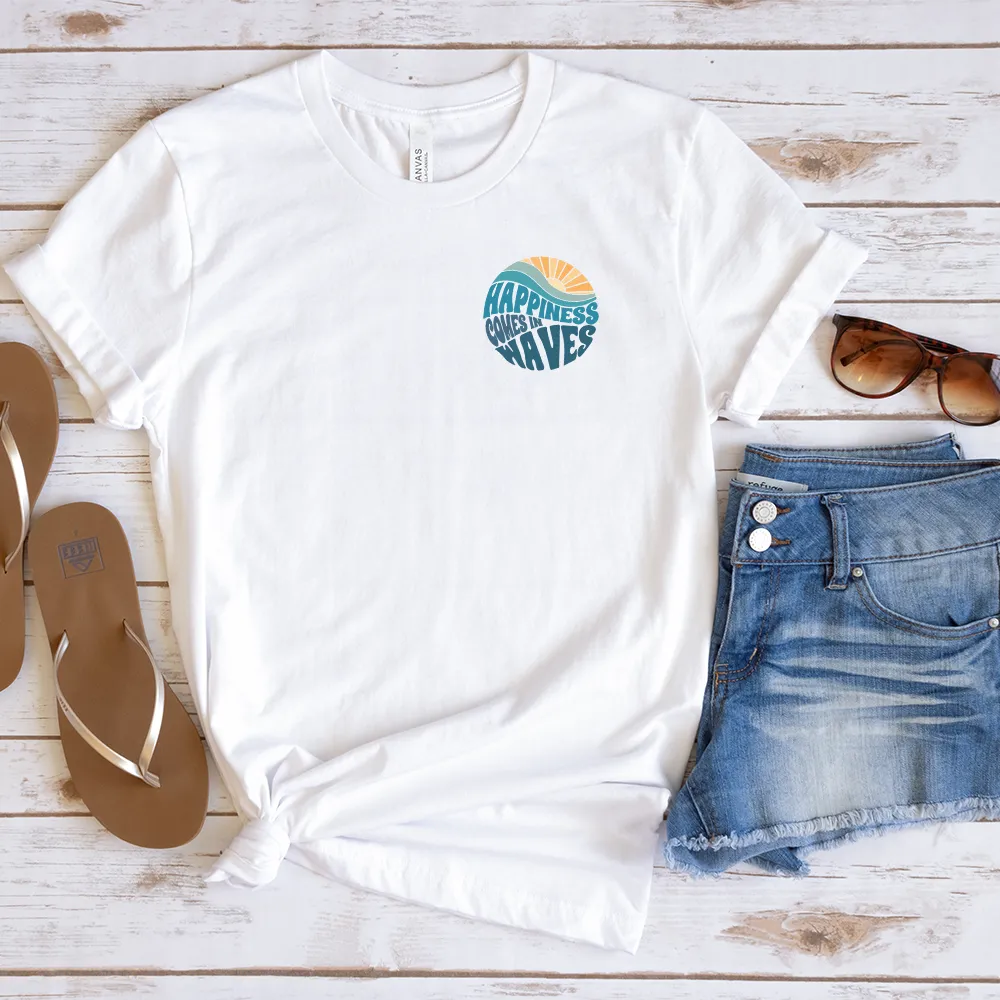 Happiness Comes In Waves T-Shirt - White maternity dresses promo