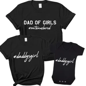 Hashtag Daddysgirl- Dad Of Girls Matching Kid & Baby Bodysuits Black dads clothes cheap