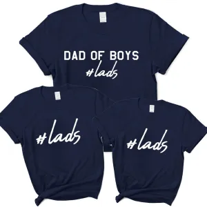 Hashtag Lads- Dad Of Boys & Matching Kids Navy T-Shirts dad hats promo code