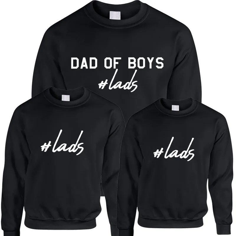 Hashtag Lads- Dad Of Boys & Matching Kids Sweatshirts daddy outfits clearance