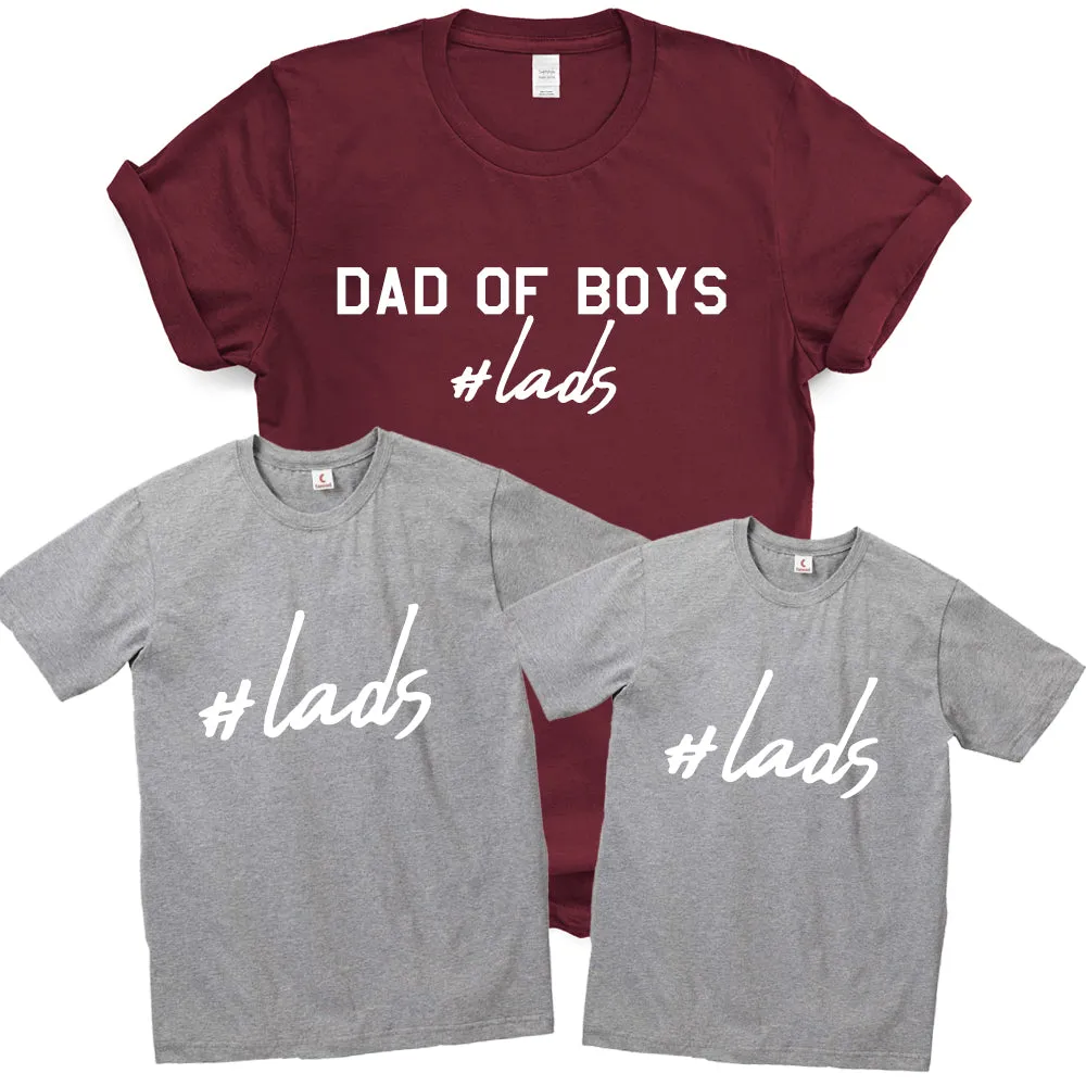 Hashtag Lads- Dad Of Boys & Matching Kids T-Shirts 99 fathers day sale outfits