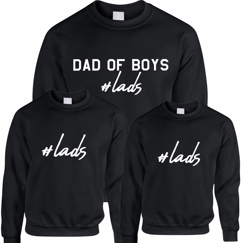 Hashtag Lads- Dad Of Boys & Matching Kids Sweatshirts dad jeans best price
