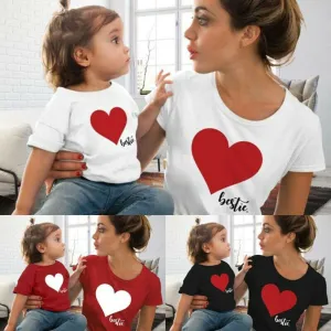 Heart Besties Mum & Kid Matching T-Shirts discount mum dresses