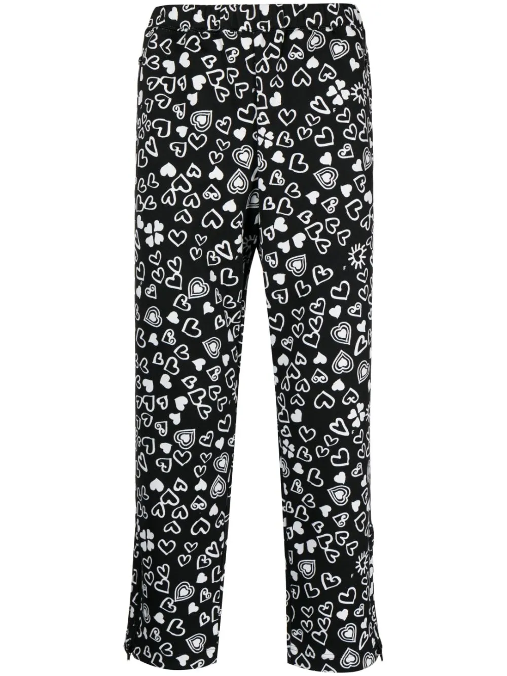 Heart-Print Cropped Trousers cheap bottoms online shop