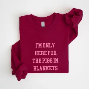 Here For The Pigs In Blankets Christmas Sweatshirt mum jeans promo
