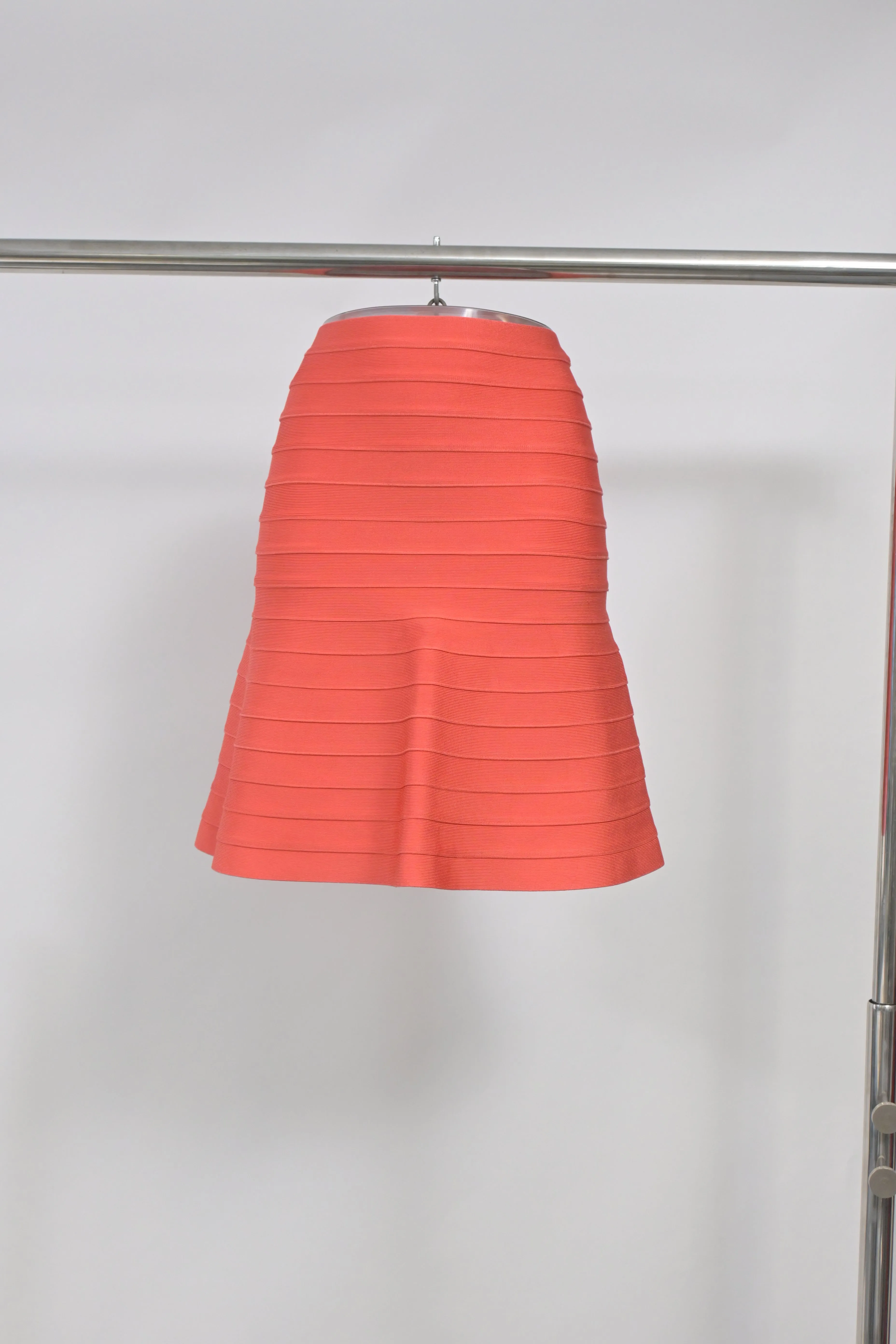 Herve Leger Knee Length Skirt in Orange Rayon