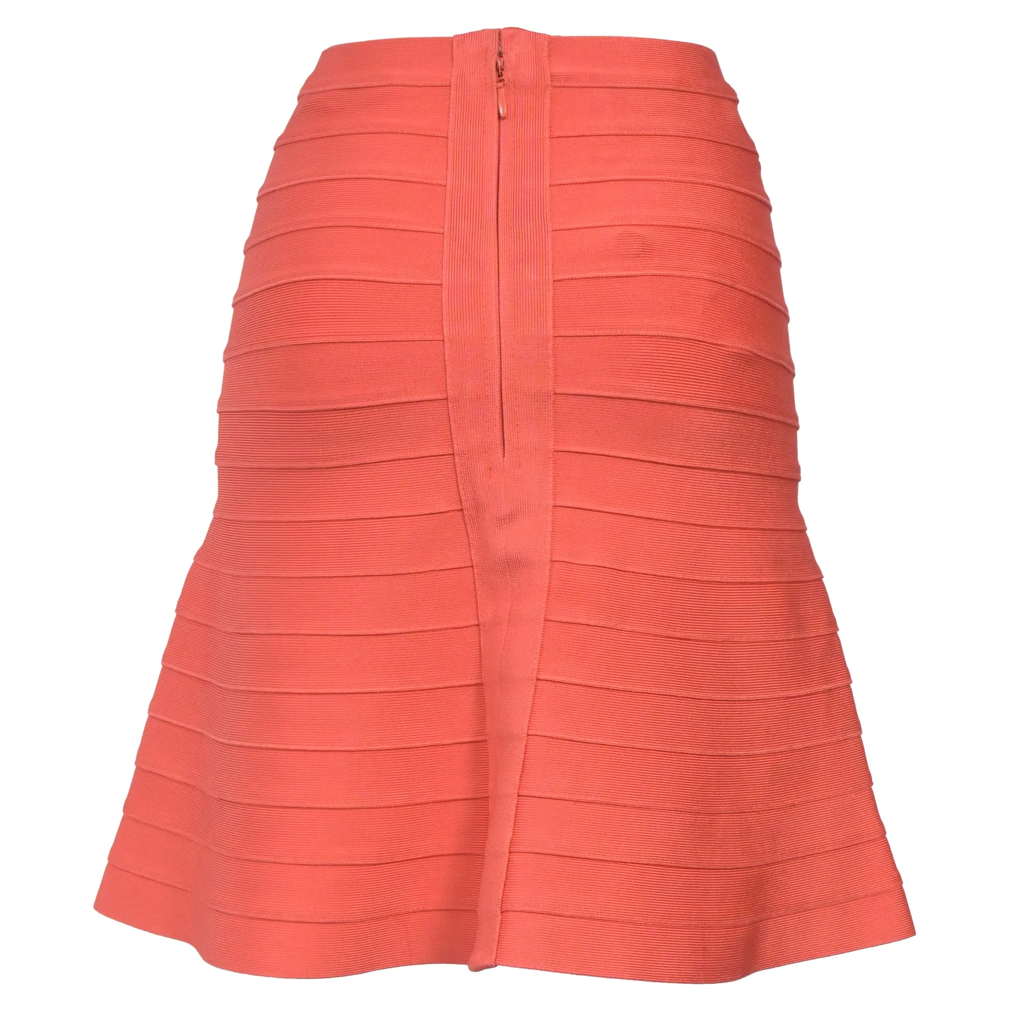 Herve Leger Knee Length Skirt in Orange Rayon