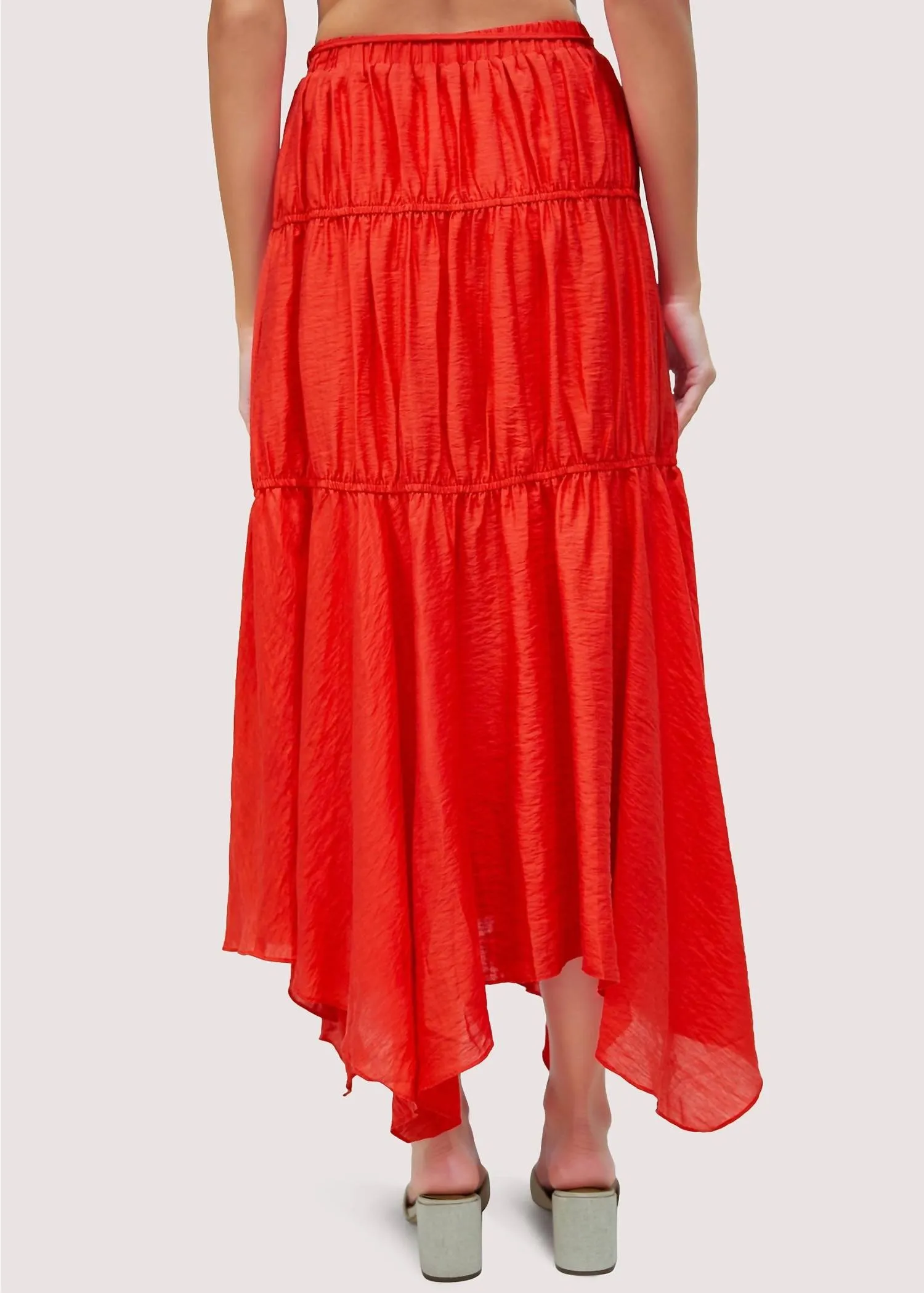 Hidden Oasis Maxi Skirt In Red