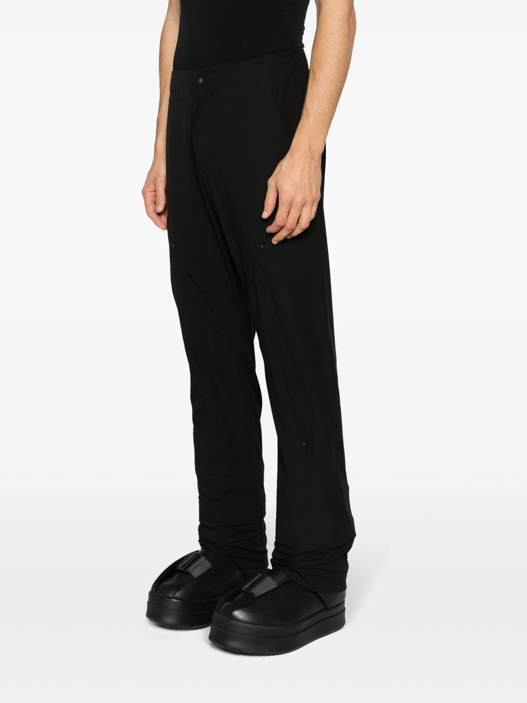 High-Waist Tapered-Leg Trousers