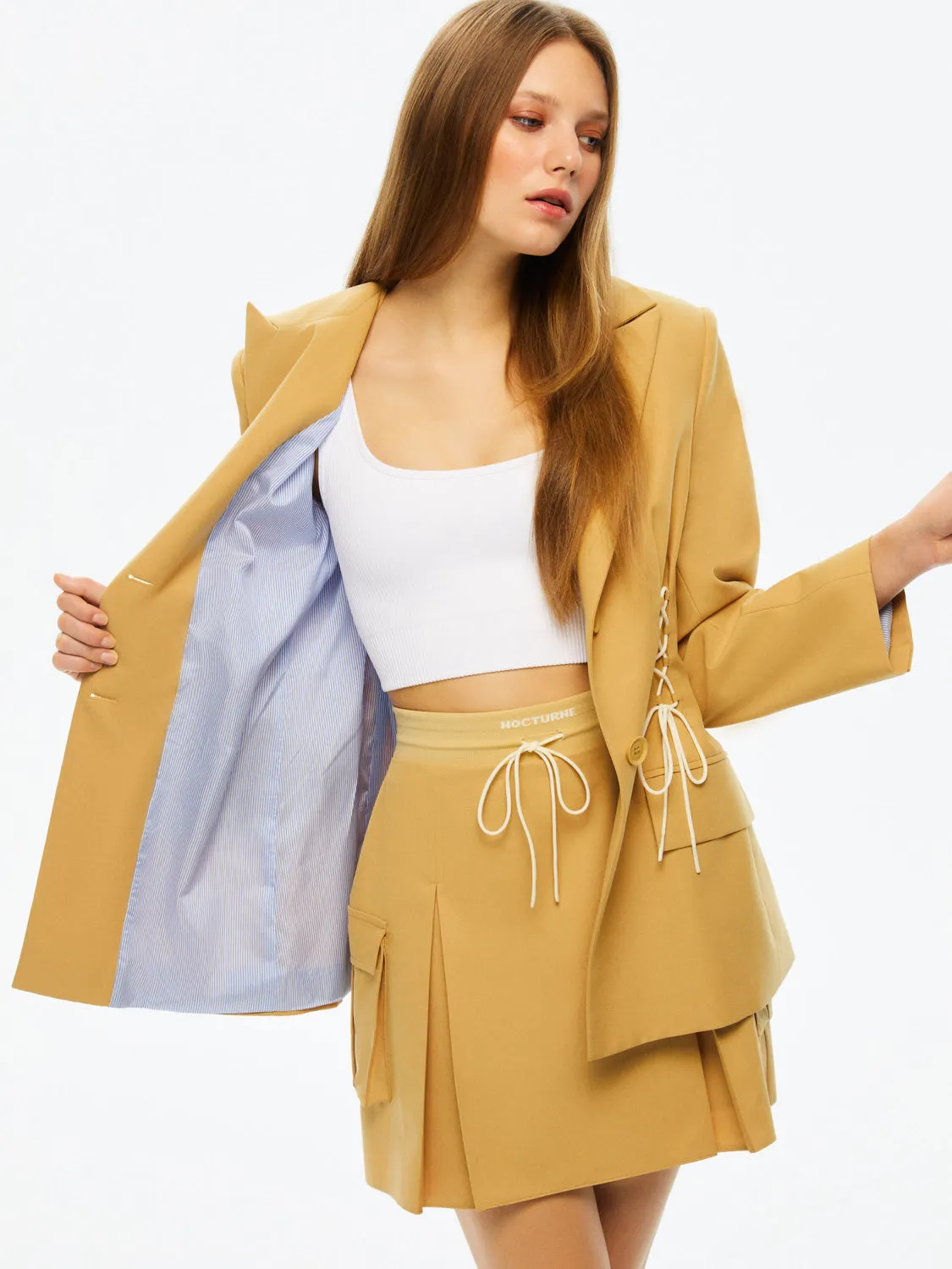 High-Waisted Ribbed Mini Skirt